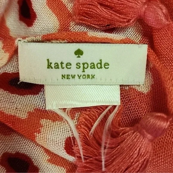 Kate Spade New York Ikat Posy Surprise Pink Multi Scarf Oblong beautiful - Picture 4 of 5